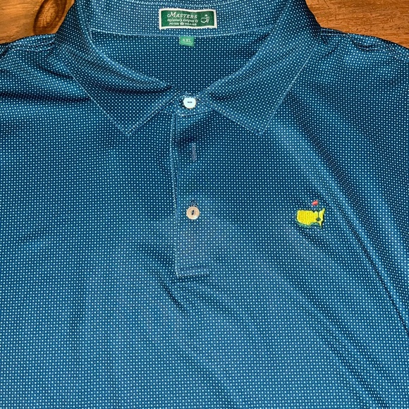 Masters Gold Teal Polo Shirt with Yellow Logo - Picture 1 of 2